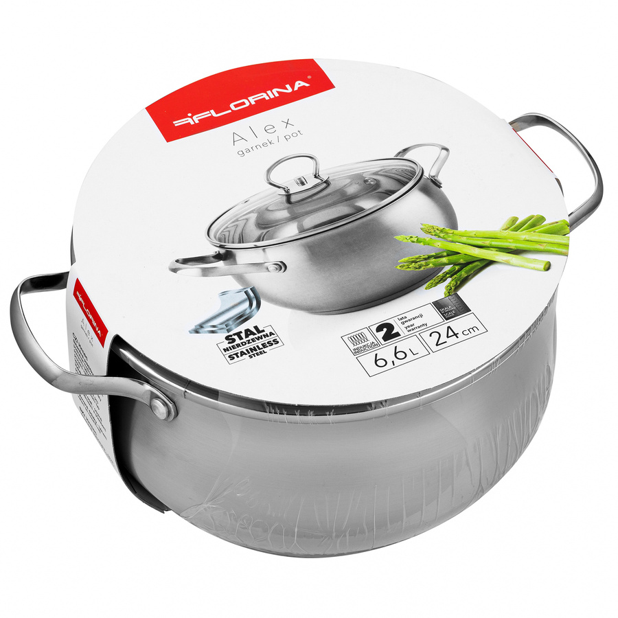 Garnek nierdzewny Florina Alex satyna 24 cm 6,6 l