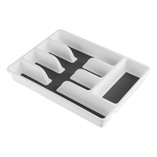 Wkład do szuflady Praktyczna 5 komorowy 36 x 26 5 x 5 cm biały szary