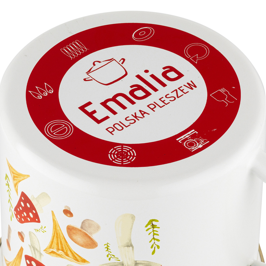 Kubek emaliowany Emalia Polska Pleszew Grzybki 9 cm 500 ml
