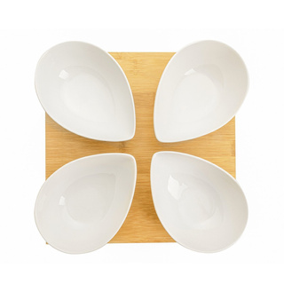 Miseczki do dipów Adria łezka kpl 4 szt. na podstawce 15cm Florina