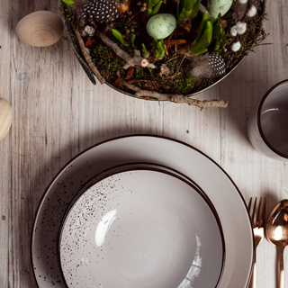 Talerz płytki ceramiczny Florina Azzuro 27 cm brązowy