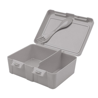 Pojemnik śniadaniowy z przegrodą Praktyczna 1 l szary; mix dekoracji