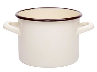 Garnek emaliowany Emalia Polska Pleszew gładki bez pokrywki 22 cm 6,25 l kremowy