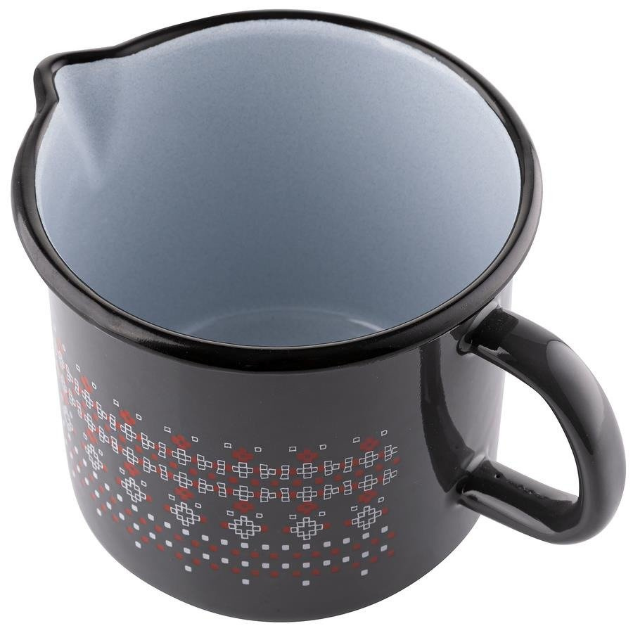 Kubek emaliowany z wylewką Emalia Polska Pleszew Merry szary 12 cm 1 l