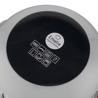 Garnek emaliowany Emalia Polska Pleszew Autumn Pyza 22 cm 5,3 l szary