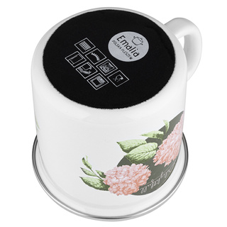 Kubek emaliowany na indukcję Emalia Polska Pleszew Hortensja 9 cm 550 ml 