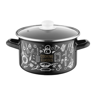 Garnek emaliowany prosty Kitchen Black 20cm 4,1L