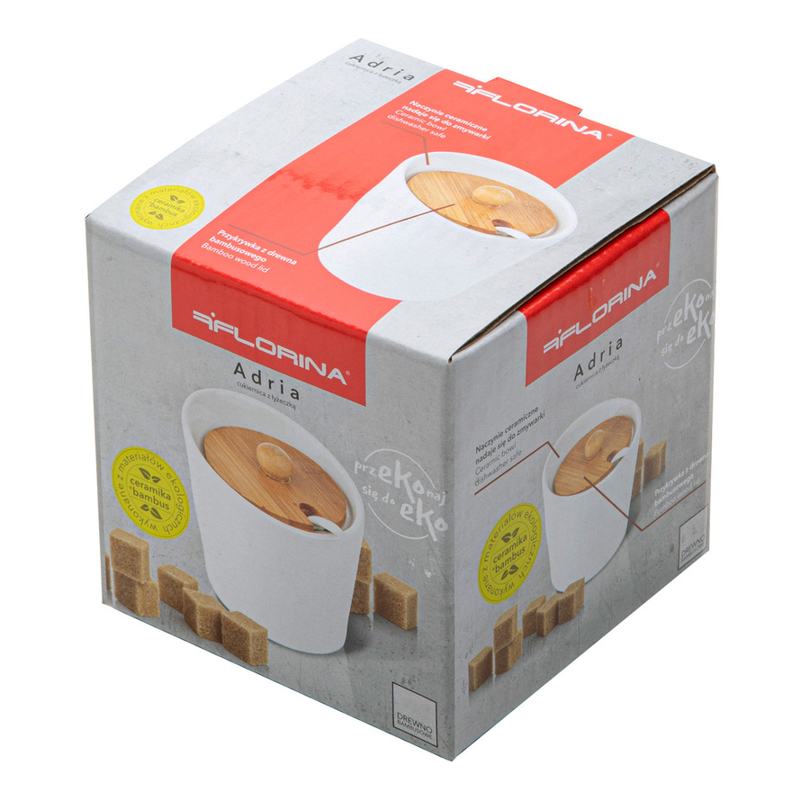 Cukiernica z bambusową pokrywką Florina Adria 10x10x9,5 cm 230 ml