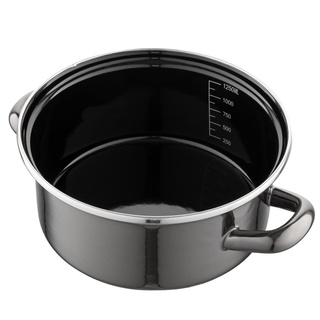 Garnek niski emaliowany Emalia Polska Pleszew Metalico 16 cm 1,4 l