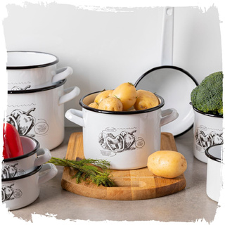 Garnek emaliowany prosty Emalia Polska Pleszew Bell 20cm 4,7l