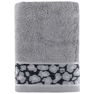 Ręcznik bambusowy w cętki leoparda Miss Lucy Leopard 70x140 cm szary