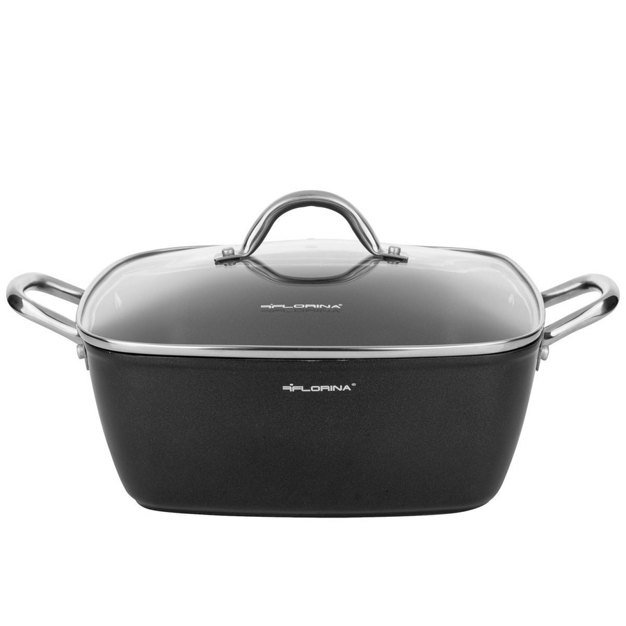 Garnek aluminiowy Florina Nelio kwadratowy z pokrywką 28 cm 6,1 l