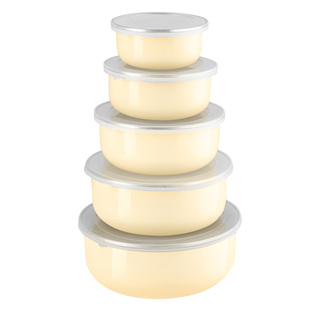 Zestaw pojemników emaliowanych Emalia Polska Pleszew 5 sztuk