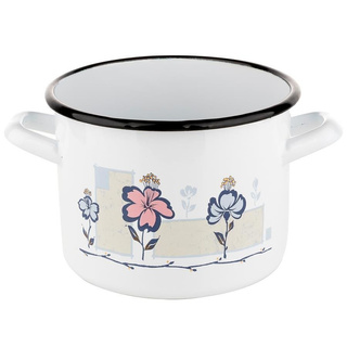 Garnek emaliowany Emalia Polska Pleszew Bratki 2,5 l