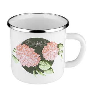 Kubek emaliowany na indukcję Emalia Polska Pleszew Hortensja 9 cm 550 ml