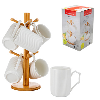 Zestaw kubków na stojaku Florina Alisa 6 sztuk 340 ml