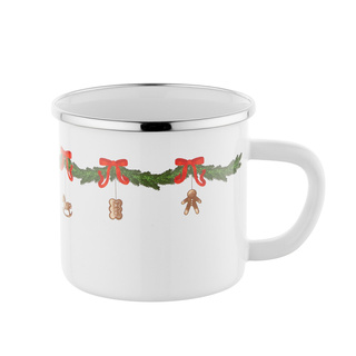 Kubek emaliowany świąteczny Emalia Polska Pleszew Santa Love 10 cm 700 ml