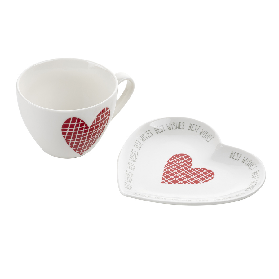 Filiżanka ze spodkiem prezentowa Florina Hearts 460 ml