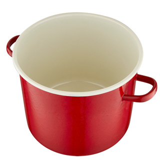 Garnek emaliowany Emalia Polska Pleszew gładki czerwony