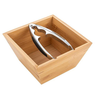 Miska miseczka bambusowa z dziadkiem do orzechów Florina Bambou 16,5 x 16,5 x 9,2 cm