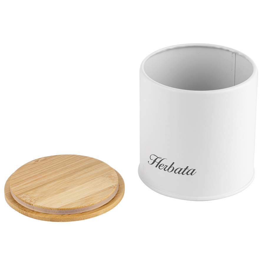 Zestaw kuchenny chlebak i 3 pojemniki na kawę herbatę cukier Florina Elegant biały