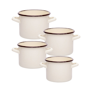 Zestaw garnków emaliowanych Emalia Polska Pleszew 1,75 l; 2,5 l; 4,7 l; 6,25 l