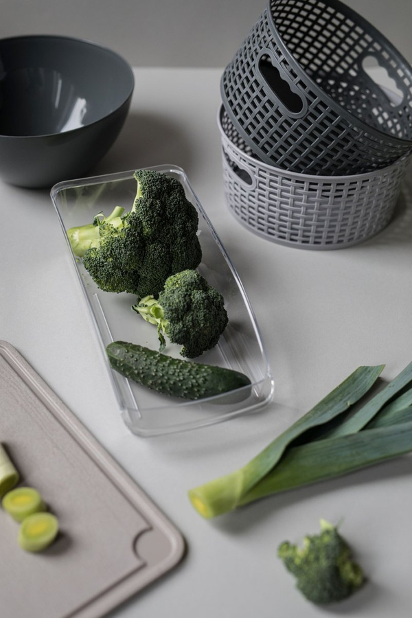 Koszyk rattanowy Praktyczna Capri okrągły szary 4,5 l