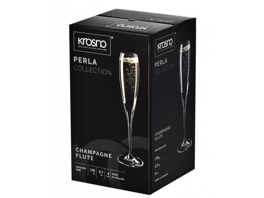Komplet kieliszków do szampana Krosno Perla 170 ml 4 sztuki