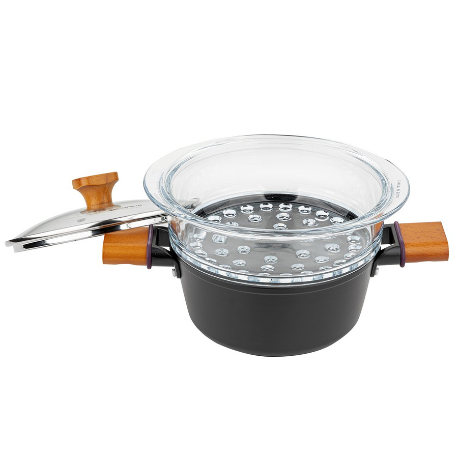 Garnek aluminiowy do gotowania na parze z powłoką nieprzywierającą Florina Natura Line 20 cm 2,2 l