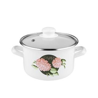 Zestaw garnków emaliowanych na indukcję i gaz Emalia Polska Pleszew Hortensja