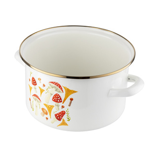 Garnek emaliowany Emalia Polska Pleszew Grzybki 22 cm 4,8 l