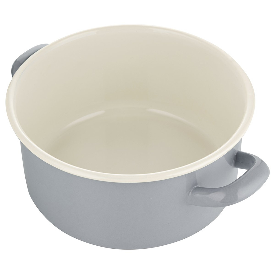 Garnek emaliowany Emalia Polska Pleszew Forte szary 3l