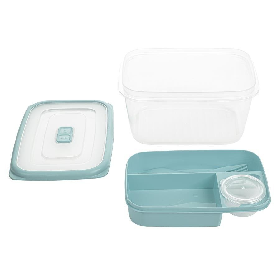 Pojemnik śniadaniowy z przekładką Praktyczna niebieski 1,7 l 19,5 x 14 x 10 cm