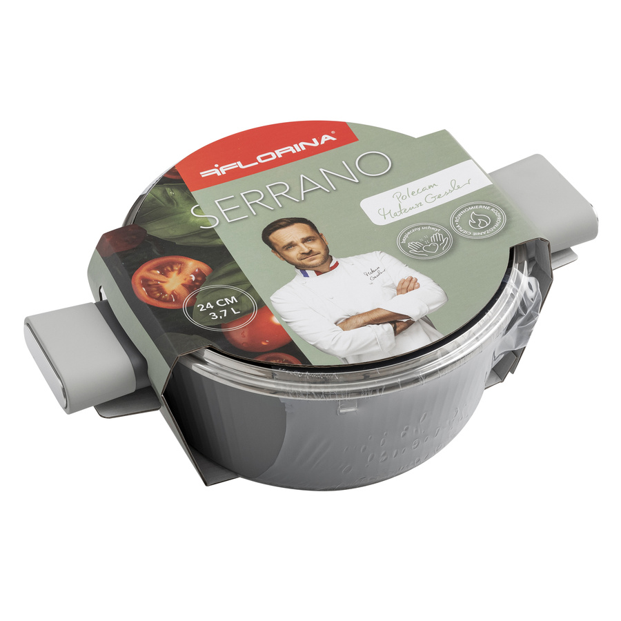 Garnek aluminiowy z pokrywką Florina Serrano 24 cm 3,7 l