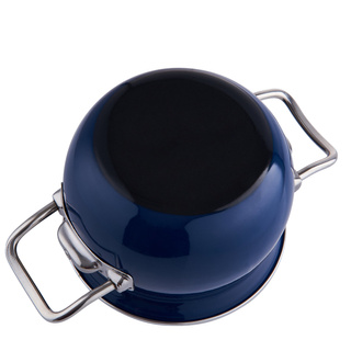 Garnek emaliowany Emalia Polska Pleszew Berry 16 cm 1,5 l granatowy