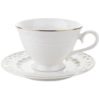 Filiżanki porcelanowe ze spodkami Sima Florina 220 ml 2 sztuki