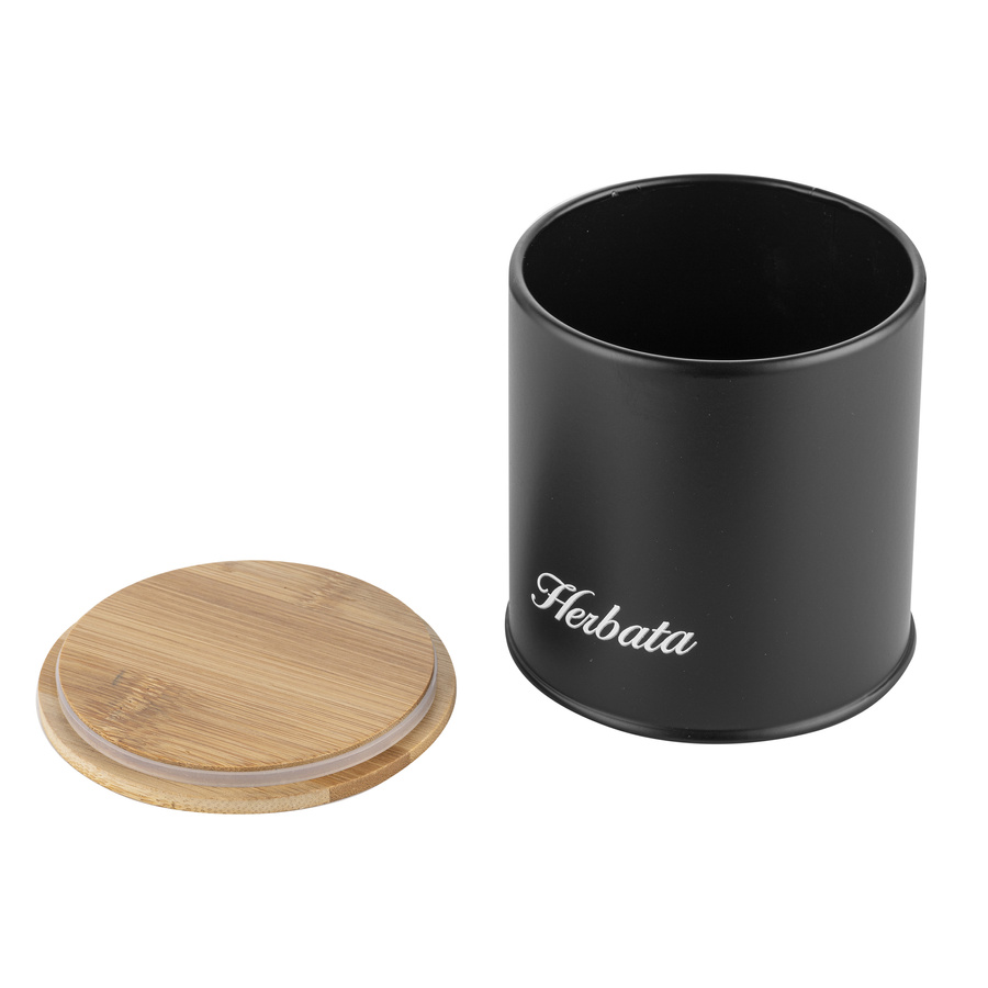 Zestaw kuchenny chlebak i 3 pojemniki na kawę herbatę cukier Florina Elegant czarny