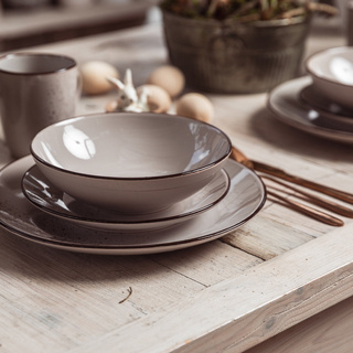 Talerz płytki ceramiczny Florina Azzuro 27 cm brązowy