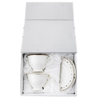 Filiżanki porcelanowe ze spodkami Sima Florina 220 ml 2 sztuki