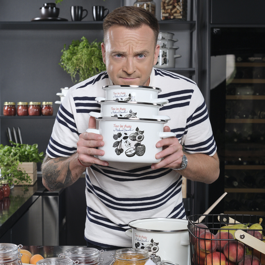 Garnek emaliowany Emalia Polska Pleszew Fruits by Mateusz Gessler 16 cm 2 l