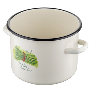 Garnek emaliowany Emalia Polska Pleszew Szparagi by Mateusz Gessler 20 cm 4,8 l