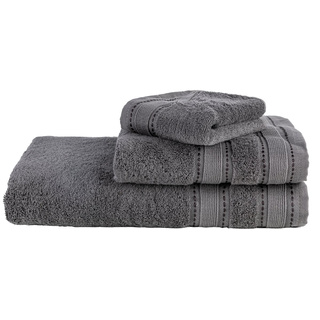 Zestaw Komplet Ręczniki Miss Lucy 3el. grafitowy