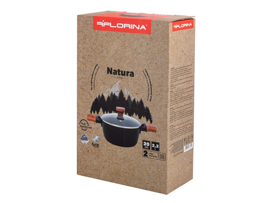 Garnek aluminiowy z powłoką nieprzywierającą Florina Natura Line 20 cm 2,2 l