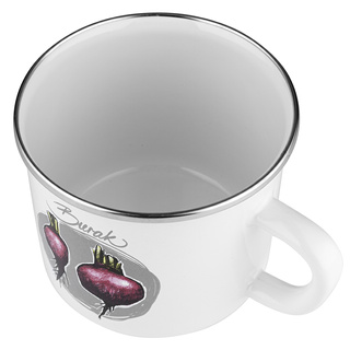 Kubek emaliowany na indukcję Emalia Polska Pleszew Burak 12 cm 1,2 l 