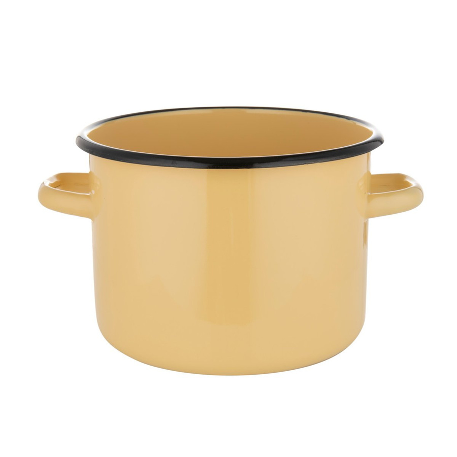 Garnek emaliowany na indukcję i gaz Emalia Polska Pleszew kremowy 20 cm 4,5 l 