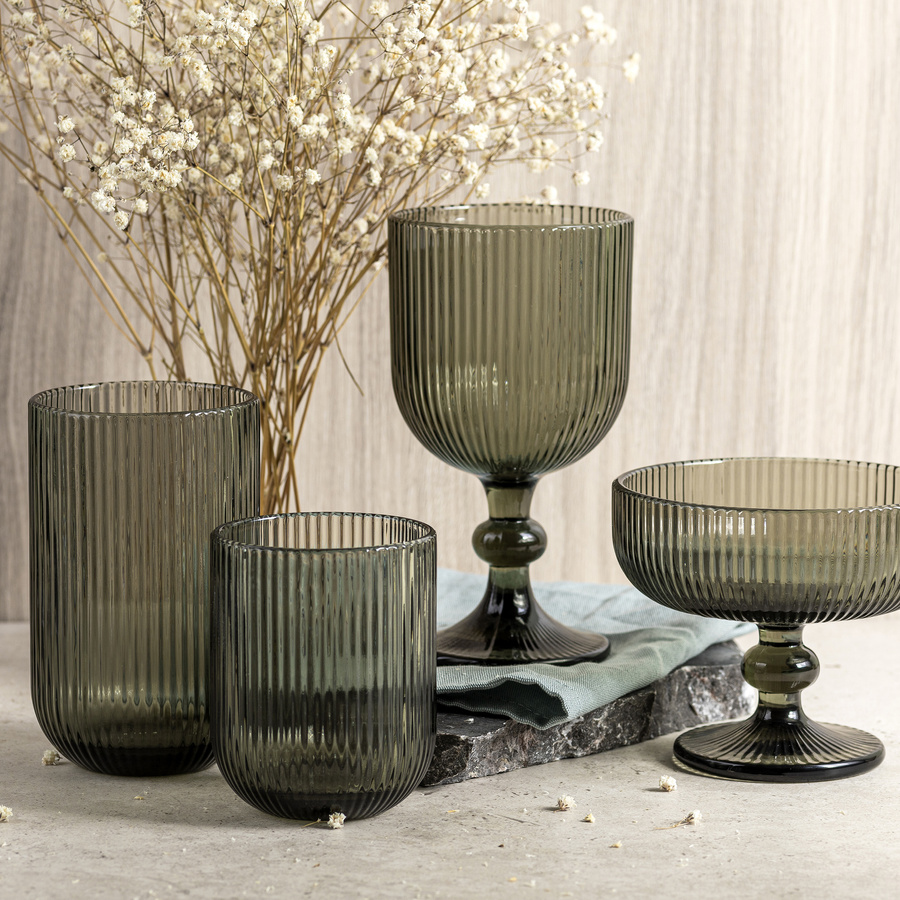 Kielich szklany do wody Florina Vacanza 370 ml szary