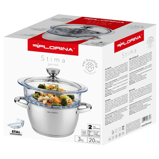 Garnek do gotowania na parze Florina Stima 20 cm 3 elementy