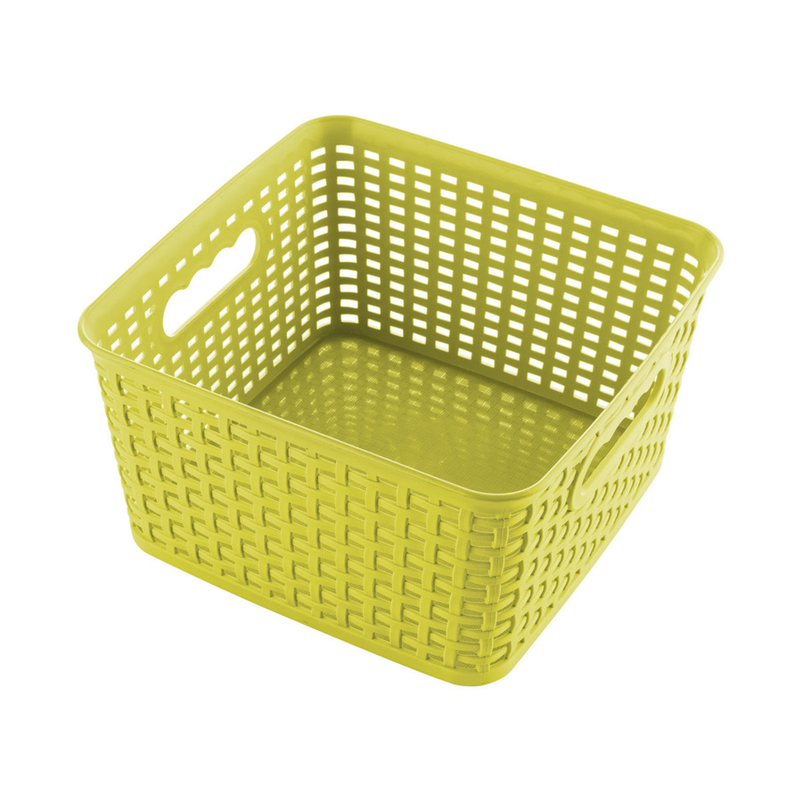 Koszyk rattanowy do przechowywania Praktyczna Capri 4,5 l kwadratowy limonka 