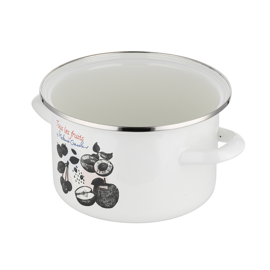 Garnek emaliowany Emalia Polska Pleszew Fruits by Mateusz Gessler 18 cm 2,65 l
