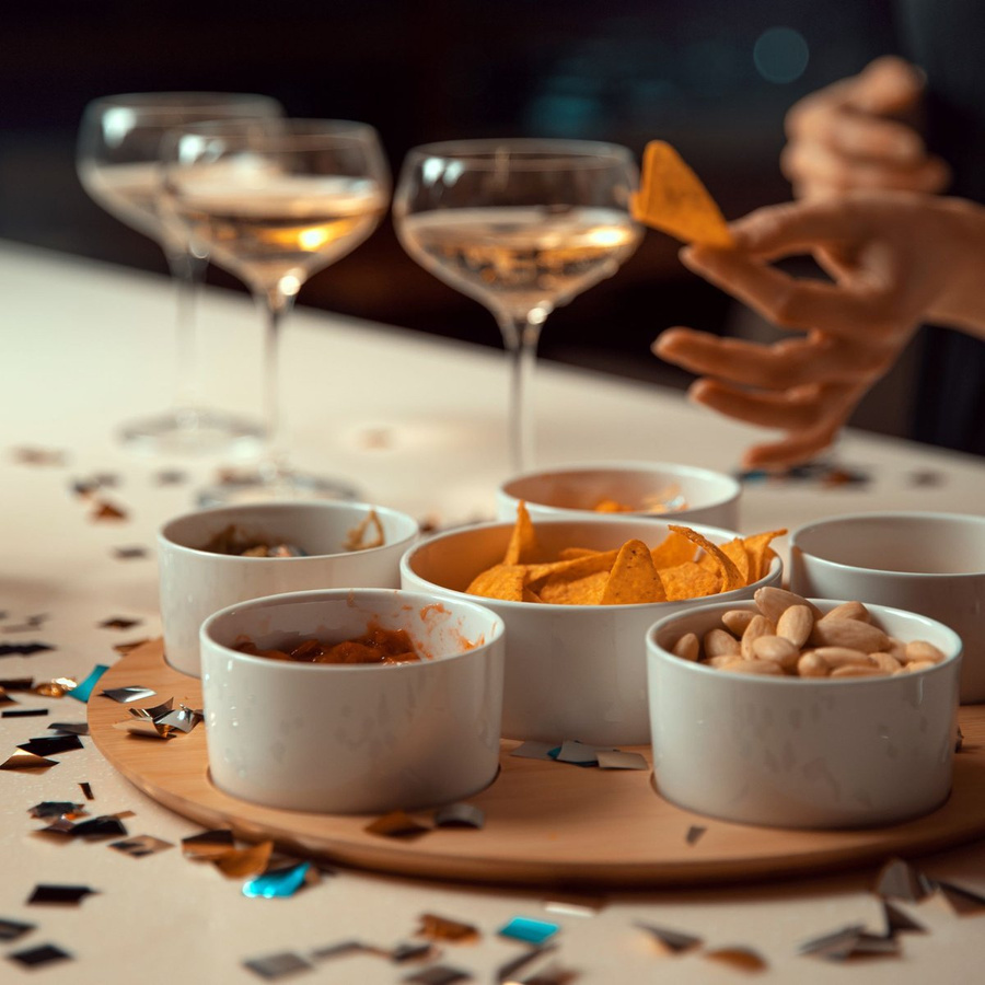 Miseczki do dipów Adria okrągłe kpl 6 szt. na podstawce Florina